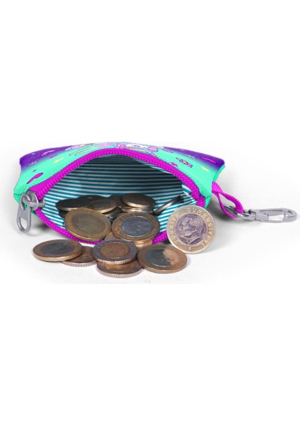 Kids Mor Su Yeşili Unicorn Desenli Bozuk Para Çantası 21869 fırsatları