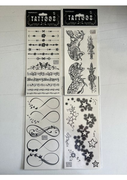 Sonsuz Yıldız 4 Adet Birden Yapıştırma Geçici Dövme