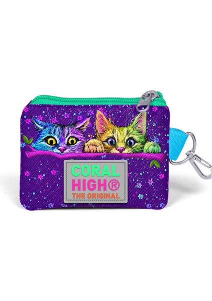 Kids Mor Pembe Kedi Desenli Bozuk Para Çantası 21832 fiyatları