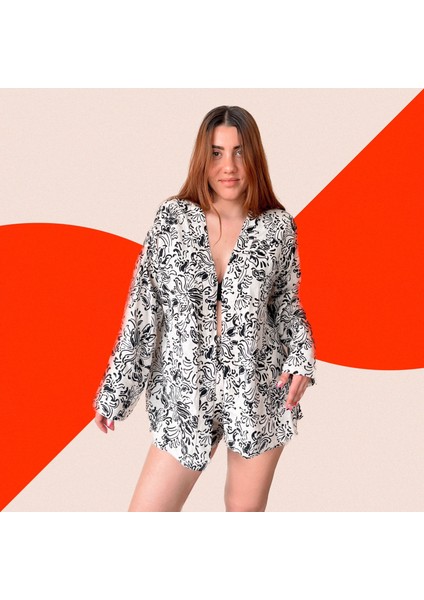 Kara Tahta Desen Keten Kimono Takım fiyatları