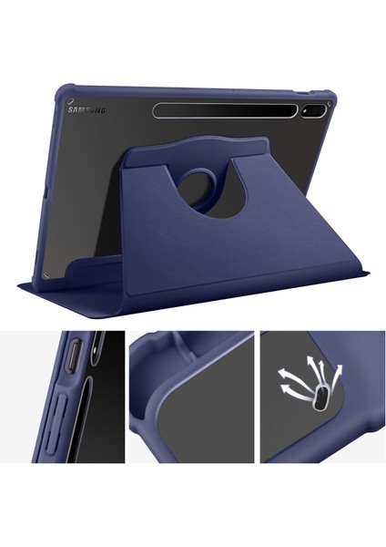 Galaxy Tab S8 Plus 12.4" Uyumlu Kılıf Kalem Bölmeli Yatay Dikey Standlı 360 Dönebilen Akıllı Kapak fiyatları