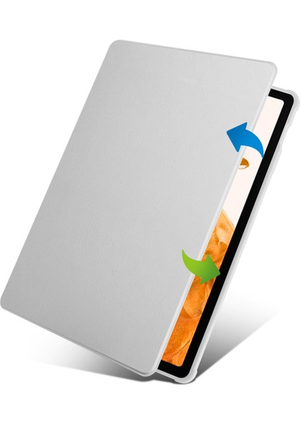 Galaxy Tab S7 Plus 12.4" Uyumlu Kılıf Kalem Bölmeli Yatay Dikey Standlı 360 Dönebilen Akıllı Kapak fırsatları