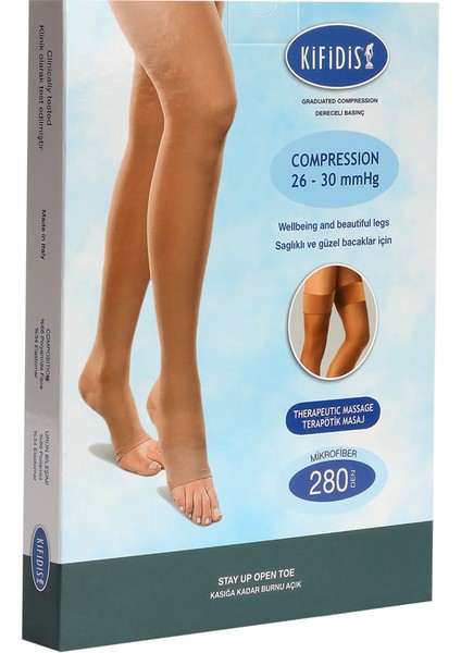 Kifidis 280 Den.26-30 Kasığa Kadar Silikonlu Mikrofiber Burnu Açık indirimleri