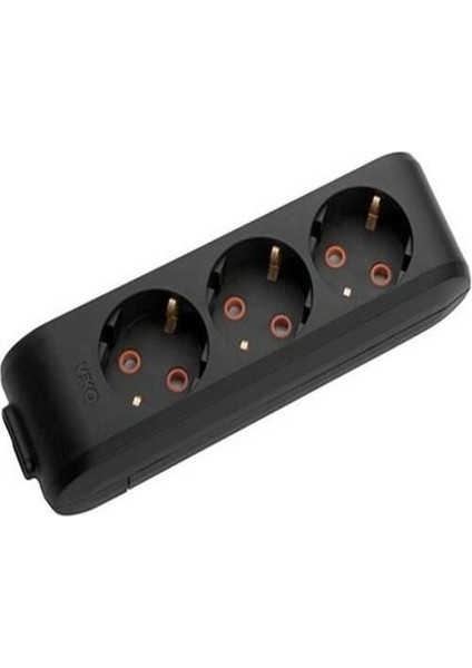 3 Lü Kablosuz Klemensli Priz SİYAH-90133300