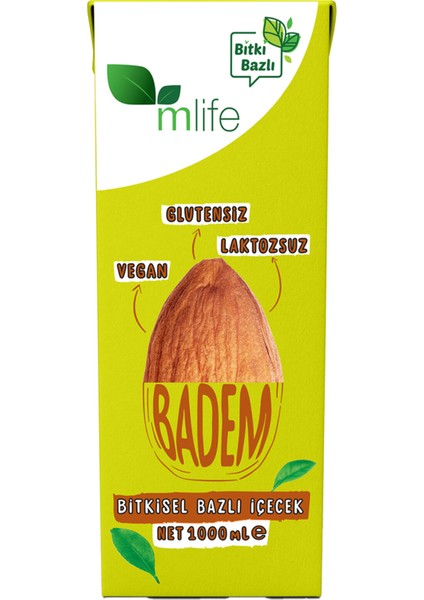 Mlife Bitkisel Bazlı Bademli Içecek 1l