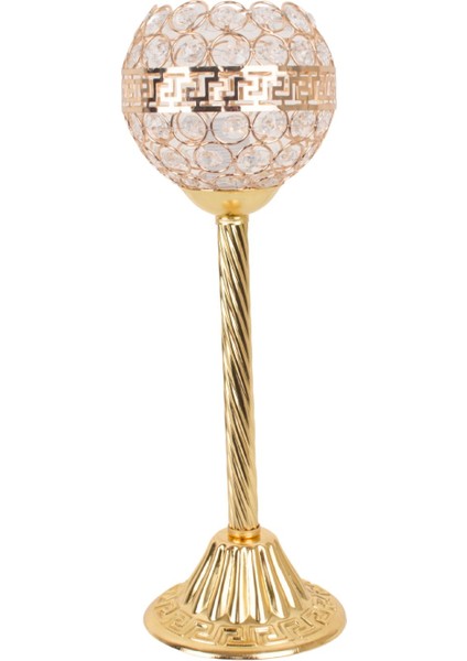 Kristal Şapka Gold Metal Şamdan Saray Model Elektrikli SM0005