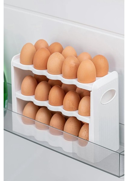 30 Bölmeli Yumurta Kutusu 3 Katlı Yumurtalık Buzdolabı Organizeri Saklama Kabı modelleri