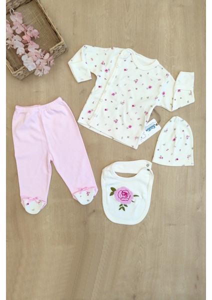 Kız Bebek Pembe Takım 3 Lü Hastane Çıkışı Seti STL6161