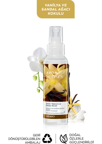 Soft Vanilla Vanilya ve Sandal Ağacı Kokulu Vücut Spreyi 100 Ml. İkili Set