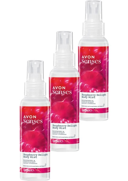 Raspberry Delight Frambuaz ve Frenk Üzümü Kokulu Bodymist 100 Ml. Üçlü Set