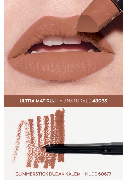 Ultra Mat Ruj Au Naturale ve Glimmerstick Dudak Kalemi Nude Paketi