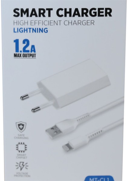 Mt-Cl1 1.2ın USB Ev Şarj Cihazı +Iphone Kablo