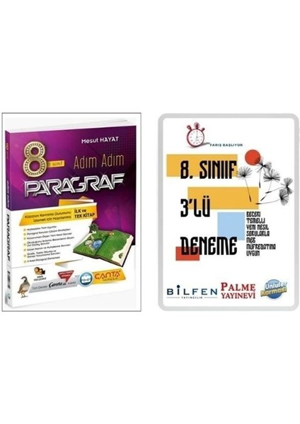 Çanta Yayınları Adım Adım Paragraf Soru + 8 Sınıf LGS 3Lü  Yeni Nesil Deneme Bilfen - Palme Yayınevi - ÜnLü ler Karması