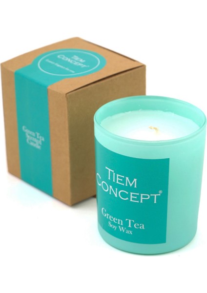 %100 Soya Mum Yeşil Çay Kokulu Mint Yeşil Renkli Kutulu Bardak Mum modelleri