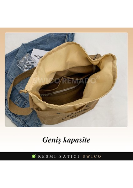 Kadınlar Için Büyük Kapasiteli Vintage Kanvas Omuz Çantası (Yurt Dışından) fırsatları