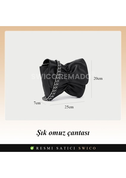 Kadınlar Için Fiyonk Şekilli Moda Omuz Çantası (Yurt Dışından)