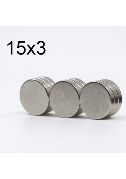 20 Adet 15X3 mm Güçlü Yuvarlak Neodyum Mıknatıs Magnet Buzdolabı Mıknatısı Far Mıknatısı