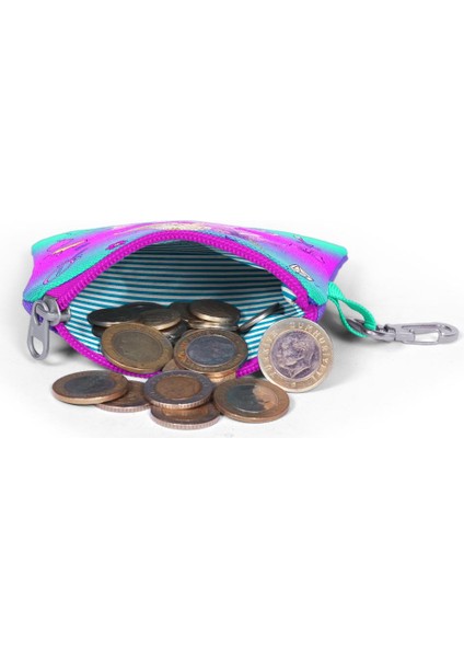 Kids Açık Pembe Mor Unicornlu Prenses Desenli Bozuk Para Çantası 21871 fırsatları