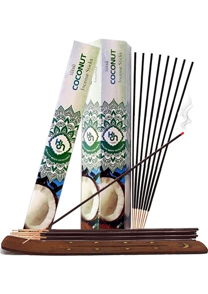 Kdh Tütsü Coconut/Hindistan Cevizi Kokusu Ritüel Arınma Meditasyon Çubuk Tütsü 20 Adet Kokulu Özel Tütsü
