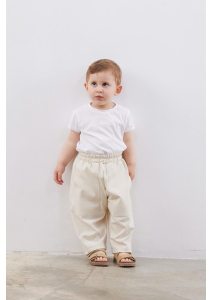 Çift İğne Şalvar Bebek Pantolon Krem fırsatları