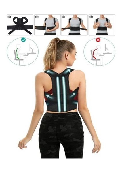 Ankaflex Balenli Manyetik Doğru Duruş Korsesi Bel Sırt Kiifoz Skollyoz Korsesi Doğru Tutan Korse Doğru Oturma