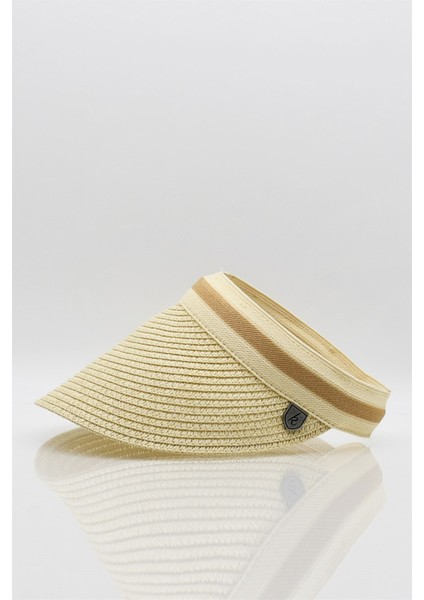 Kadın Vizör Hasır Plaj Şapkası - Bej fiyatları