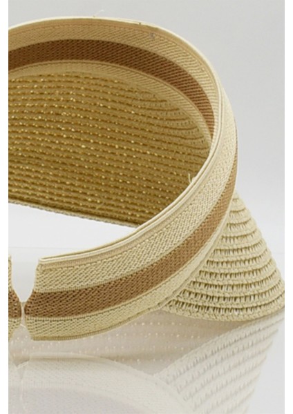 Kadın Vizör Hasır Plaj Şapkası - Bej modelleri