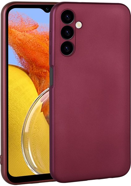 Samsung Galaxy M14 Kılıf Kamera Korumalı Premier Silikon Lüks Ince Mat Renkli Yumuşak Silikon Kapak Mürdüm