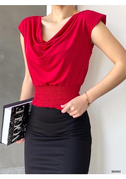 Alt Gipeli Dökümlü Yaka Vatkalı Sandy Bluz (Renkli) fırsatları