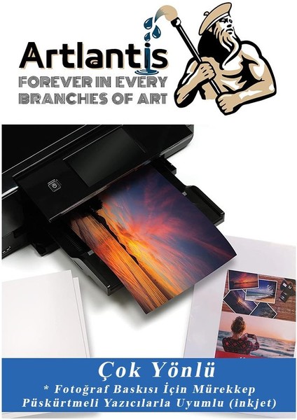 Fotoğraf Baskı Kağıdı A-4 240 Gr/m2 40'lı 1 Paket A4 Fotoğraf Kağıdı Ofis ve Ev Tipi Mürekkepli Yazıcılar Için modelleri