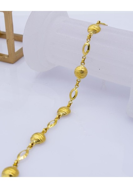 22 Ayar Altın Bileklik Hafif Taşsız Tasarım Altın Bileklik LKBLK1069 modelleri