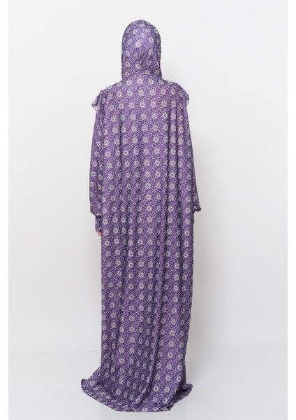 Pratik Tek Parça Güneş Desenli Kollu Tak Çıkar Başörtülü Likralı Tesettür Namaz Elbisesi 990 0318 fırsatları