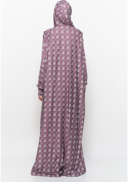 Pratik Tek Parça Güneş Desenli Kollu Tak Çıkar Başörtülü Likralı Tesettür Namaz Elbisesi 990 0317 fırsatları