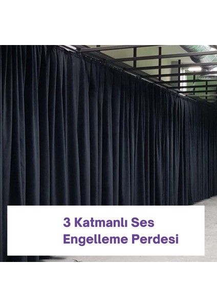 3 Katmanlı Akustik Ses Engeleyici Perde 130X250CM Pileli- %100 Işık Geçirmez-Yalıtım Perdesi