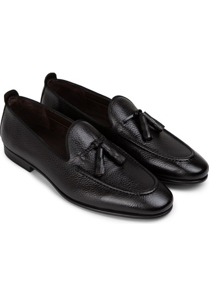 Siyah Püsküllü Erkek Loafer