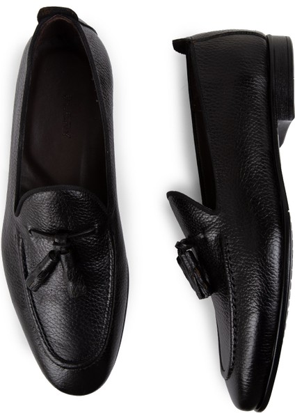 Siyah Püsküllü Erkek Loafer