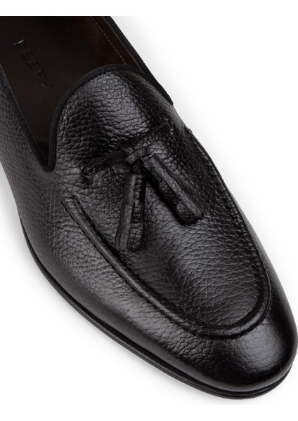 Siyah Püsküllü Erkek Loafer