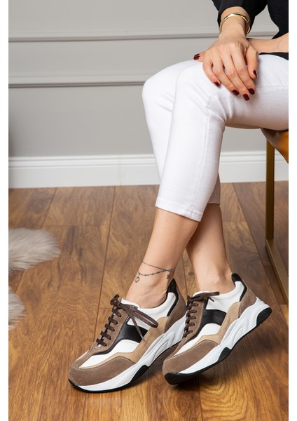 Süet Vizon Rengi Sneaker Kadın Ayakkabı