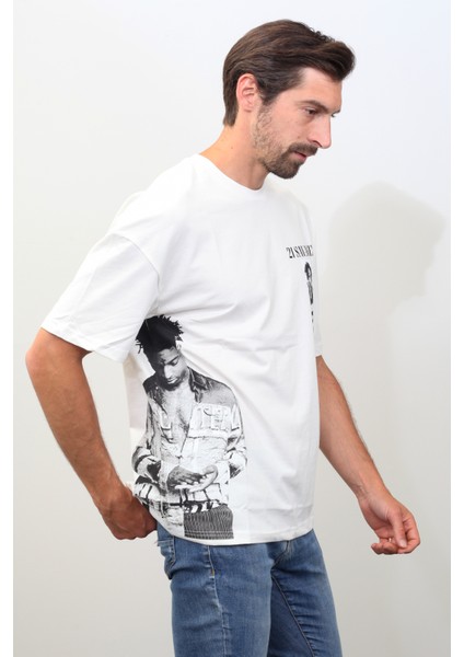 Oversize 21 Savage Full Baskılı T-Shirt