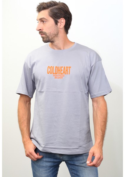 Cold Heart Sırt Baskılı Oversize T-Shirt