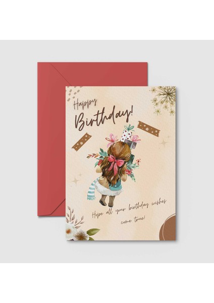 Kartpostal - Tebrik Kartı & Zarf Happy Birthday Doğumgünü Iyi Ki Doğdun