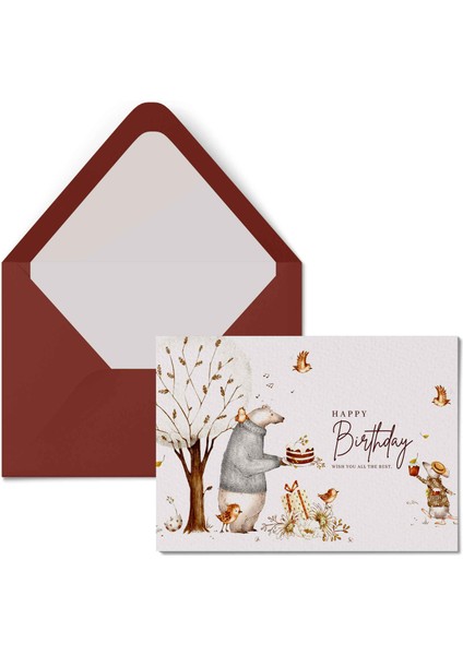 Kartpostal - Tebrik Kartı & Zarf Happy Birthday Doğumgünü Iyi Ki Doğdun