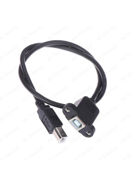 Panel Tipi Vidalı USB 2.0 B Dişi-Erkek Yazıcı Uzatma Kablosu