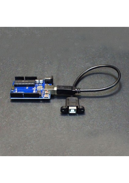 Panel Tipi Vidalı USB 2.0 B Dişi-Erkek Yazıcı Uzatma Kablosu