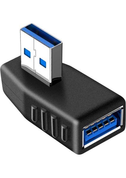 USB 3.0 Sol Açılı Konnektör Erkek Dişi 90 Derece Uzatma Adaptörü