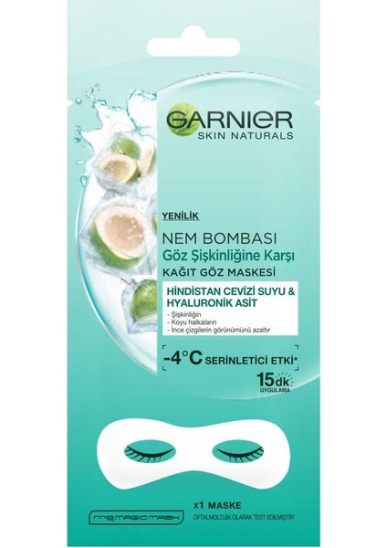 Skin Naturals Nem Bosı Göz Şişkinliğine Karşı Kağıt Göz Maskesi