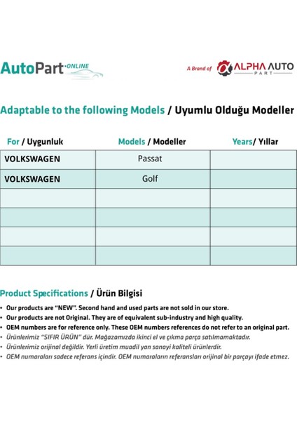 Volkswagen Passat ve Golf Için Airbag Sargısı 4 Pin - 69,2 cm