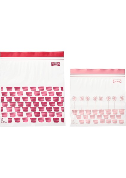 Istad Kilitlenebilir Buzdolabı Poşeti, Kırmızı-Pembe, 2,5 Lt x 1,2 Lt, 50 Adet