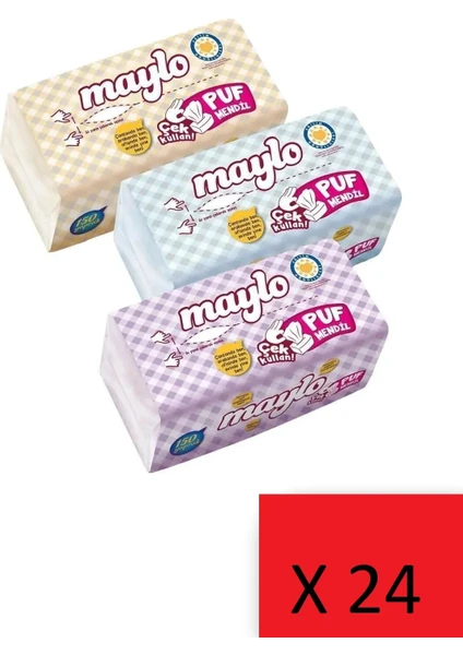 Puf Mendil 100 Yaprak 24'lü Paket (Toplam 2400 Yaprak )