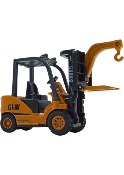 PopŞeker Gerçekçi Detaylarıyla Metal Forklift Ucuyla Sürtmeli Özellikli Oyuncak Forklift 13CM.